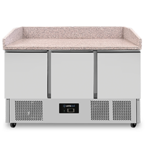 Pizza Cooling Tables | Pizza workbench | 350 L | 3 doors (1/1 GN) | +2 °C to +8 °C