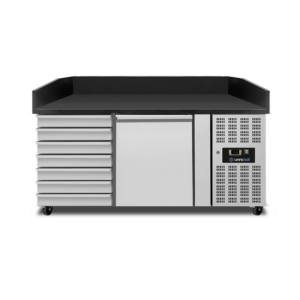 Pizza Cooling Tables | Pizza Counter 1 Door + 7 Dough Drawers (EN600x400)