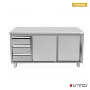 Work-cabinets 3 drawers without upstand Left-700 | 2000 x 700 x H850mm