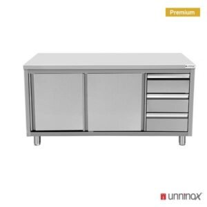 Work cabinets without upstand and 3 drawers Right-600 | 1500 x 600 x H850mm
