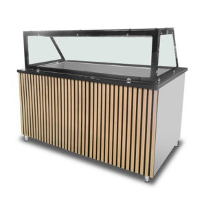 Saladette Workbench | Bain-Marie Counter – 4x GN 1/1 – 153 × 82 × 85.5 cm