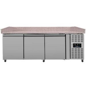 Pizza Cooling Tables | Pizza Counter 3 Doors – 202x80x100cm