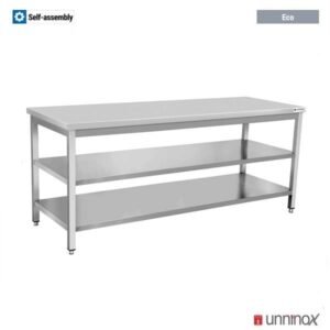 DEPTH 700mm + WITHOUT UPSTAND + DOUBLE SHELF | 1600x700xH850mm