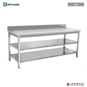 DEPTH 700mm + UPSTAND + DOUBLE SHELF – ECO | 1000x700xH850mm