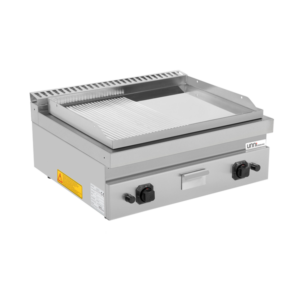 Countertop GAS | Griddle plate Gas– 1/2 Smooth – 1/2 Grooved Chrome – G70GP20B+GSC