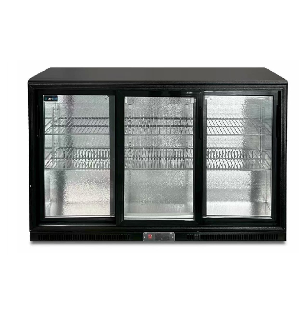 Beverage Refrigerators | Barcooler Black Sliding Doors – 1350x525xH900mm