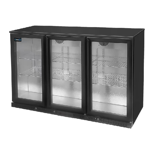Beverage Refrigerators | Barcooler Black 3 Doors - 1350x525xH900mm