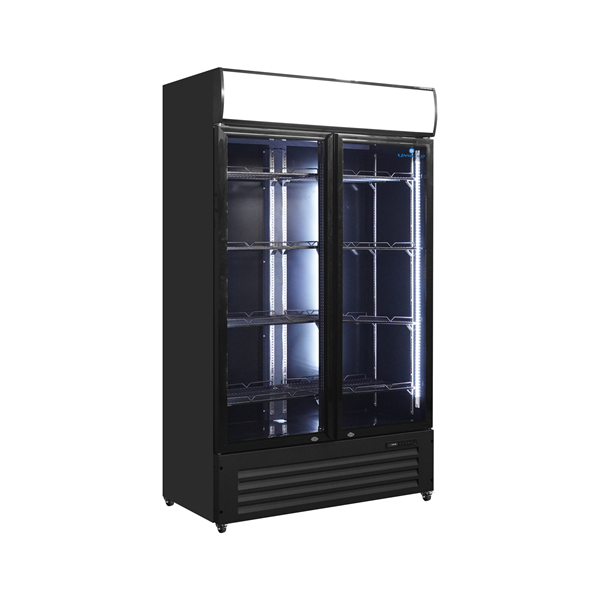 Beverage Refrigerators | 2-Door Glass Display Refrigerator 900L – Professional Display Fridge